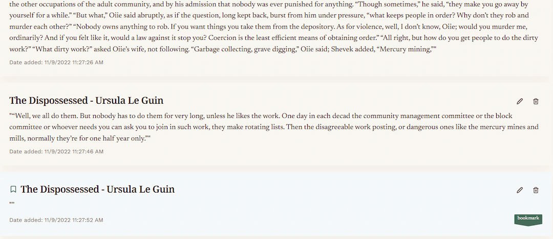 Bookmarks and dogears